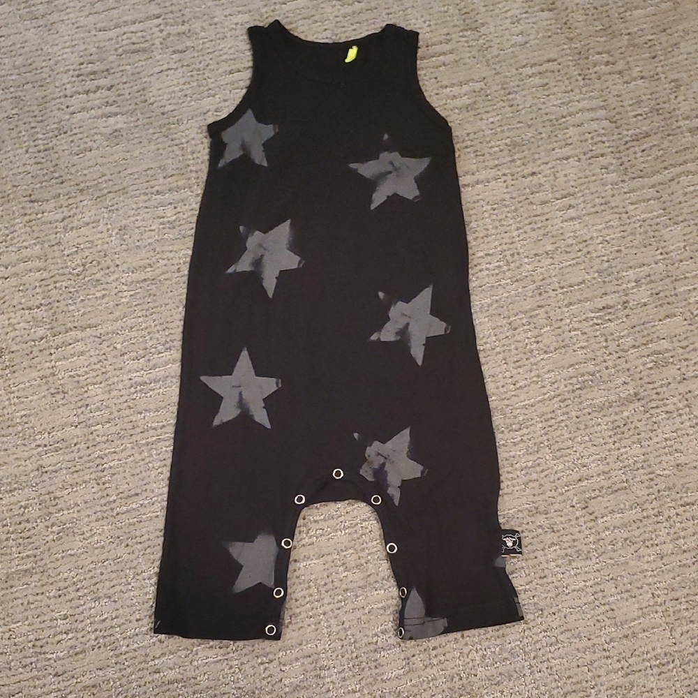 Black Star Pattern Sleeveless Romper
